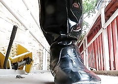 Ebony Boots Closeup Test for Crushing Movie