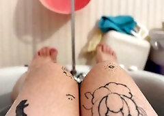 foot tease - bathtub