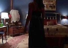 Stunning shemale gets her little cock sucked by a stunner