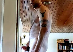 Amateur shows off - wanks to climax - he has erectile dysfunction but cums!