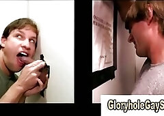 Conned straight guy gets gay gloryhole blowjob
