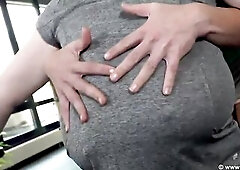 Casey Deluxe and Katarina Hartlova like to squeeze every other's large melons in the gym