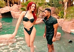 The Redhead Shemale Enjoys Whipping The Ass Of The Submissive Guy