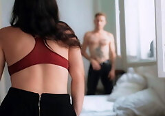 Passionate couple's raw fucking