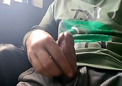 Boy masturbating, pull, creamy cum