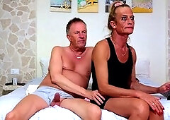 Recent live sex show featuring Gigi and David, a shemale and guy couple, in a POV setup