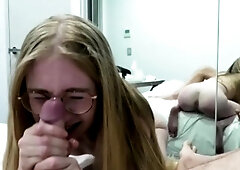 Mature brunette amateur giving a great POV blowjob