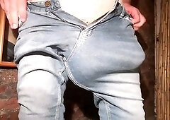 Spandex cum, massive bulge, gay stepdad