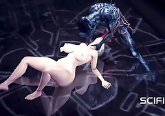 Car Toon - A Sexy Hottie Gets Fucked By A Female Alien In A Cave On An Exoplanet