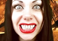 Gorgeous, voracious, hungry giantess werewolf have u captured and wanna eat u entire! This babe's growls, barks, snaps her dangerous sharp teeth 