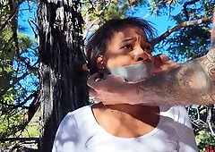 Redneck Hunts An Ebony And Fucks Her In The Woods