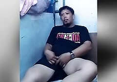amateur asian in barracks stroking