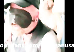 Leather Man Waiting For Parent