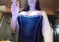 Leather Panties Smokin' mother I'd like to fuck. Overweight Cigar Anal Play, Cunt Tease & Unfathomable Masturbation