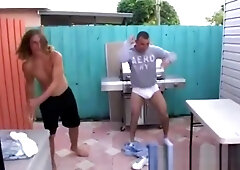 Boy rubs his penis against a sports car