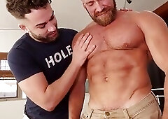 Filp Flop! Buff Older Daddy Ian Cage Man Handles Jaxon Valor