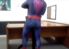 Spiderman Humps Robber He Finds In An Office