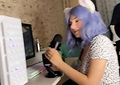 Молоденькая С Синими Волосами Устроила Мне Asmr И Дала В Попку