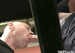 Gloryhole sucking bears fuck in bathroom