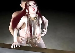 Hot 3D redhead licking a pussy while getting fucked