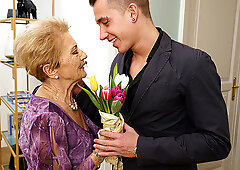 Naughty Granny Gets A Visit From Her Toy Boy - MatureNL