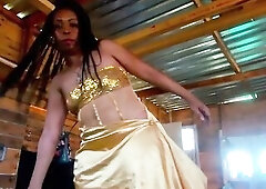 Hawt short golden suit up-petticoat large butt