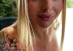 Tattooed Blonde Teases Nude