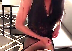 Submissive male substitutes her tight ass for fucking with two sexy ladyboys.