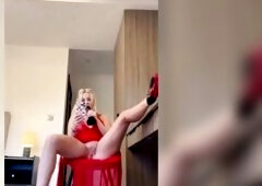 Biritish Golden-haired Wife Teases U Whilst At Work