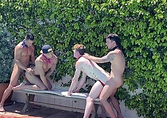 Poolside pounding for untruly fucking asses