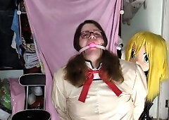 Brunette Babe - Pvc Madoka Cosplay, Gagged And Humping Vibraitor Inflatable