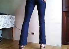 Samira Bianka Denim Catsuit Strip