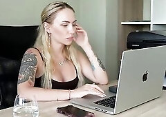 Ally Watches The Casting Hotty Get Screwed On The Sofa