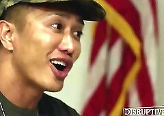 Inked army studs Roman Todd and Jkab Dale dominate twink recruit Trevor Harris