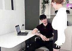 The Boss Banged the Redhead Secretary in his Office
