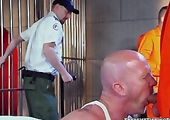 Sherman Maus mercilessly fists Joey Wagner and Gunner in prison