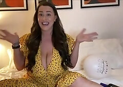Leanne Crow celebrates Pinupfiles anniversary with a bottle wine on her big boobs