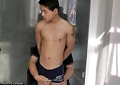 Big Cock Asian Boy Milked After Shower