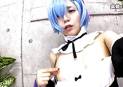 Cosplay self-cam masterbation. - Fetish Japanese Video