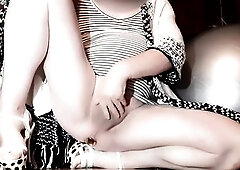 Kinky whore Evelina playing at night wearing her favourite cozy knitted cape. That Babe is slutty as always and exposes her hard love button. Great sp