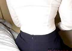 serious business woman in office dress banged by the boss