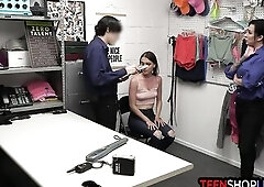 Security officer mother I'd like to fuck Lily Lane squirts in latin babe teen thief Izzy Lush her face when her mate officer screwed her from beh