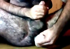 Hairy Guy And His Dildo