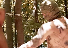 Bromo US: Bareback spanking together with inked Bo Sinn in company with muscled Jeremy Spark