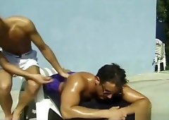 Pool side rub n suck