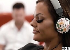 Horny big ass ebony MILF salon attendant Ana Foxxx fucks clients husband and she paid in her own way Perverted guy cant wait to fuck her black pussy A