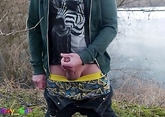 Chubby outdoor, outdoor dildo, big dick