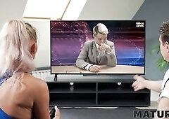 MATURE4K. Older blond was so lonely and her neighbor with a large dong came to fuck her