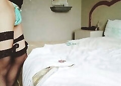tgirl does anal with a banana, sissy mexican brunete, most excellent anal in motel mexico