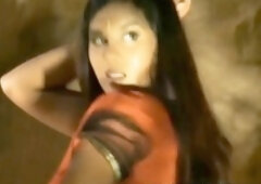 Sexy brunette from the exotic East shows off her natural beauty